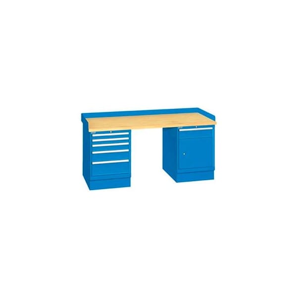 Lista International 72x30x35.25 (2) Cabinet workstation w/6 drawers, back & end stops/butcher block top XSWB52-72BT-BB - main